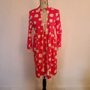 Pink Spring / Summer Daisy Printed Dress Coverup